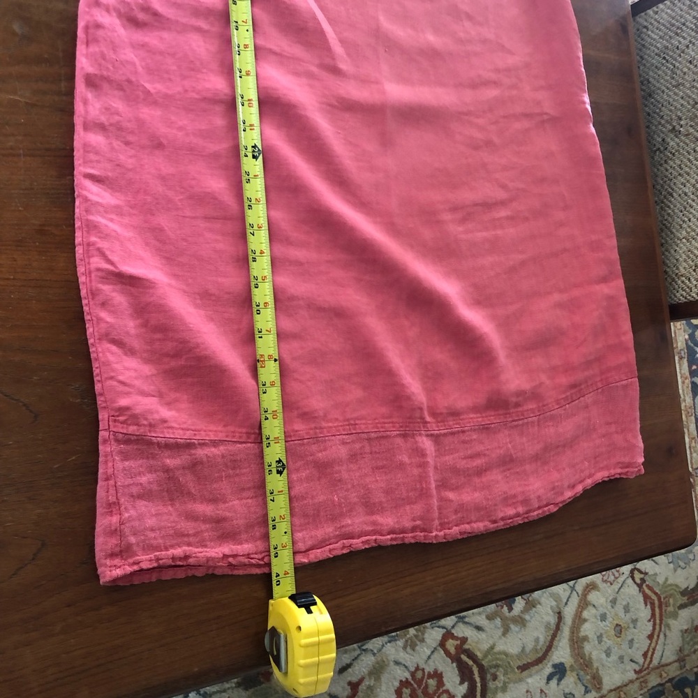FLAX Sleeveless Pink Linen Shift Dress - Picture 6 of 9
